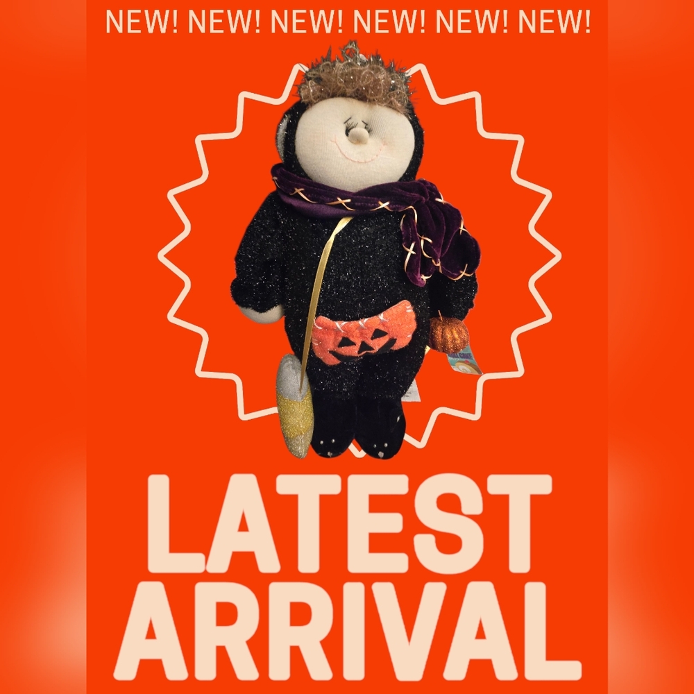 Lil Witch In A Cat Costume Perfect For Halloween 18 Inch Squished Face